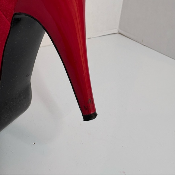 Nine West Red Suede Peep-Toe Booties, Pendanto Stiletto Platform Women’s Size 10 - Picture 9 of 16